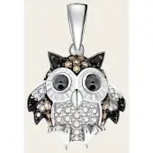 MOOYE ® - Collectie Zilveren Uil hanger met zirkonia's