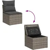 vidaXL Tuinbank Set 6 st Grijs [Synthetisch]: Polyrattan