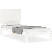 vidaXL Bedframe zonder matras massief grenenhout wit 140x200 cm