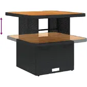 vidaXL 3-delige Tuinset met kussens poly rattan zwart