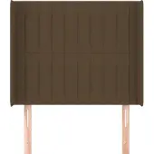 vidaXL Hoofdbord met randen 103x16x118/128 cm stof donkerbruin