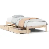 vidaXL Bedframe met lades massief grenenhout 150x200 cm