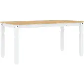 vidaXL Eettafel Corona 160x80x75 cm massief grenenhout wit