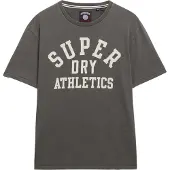 Superdry Shirt 'Athletic Essential' donkergrijs / offwhite