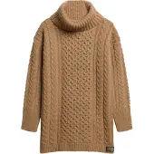 Superdry Gebreide jurk lichtbruin