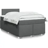 vidaXL Boxspring met matras stof donkergrijs 120x190 cm