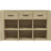 vidaXL Dressoir 100x30x59,5 cm bewerkt hout sonoma eikenkleurig