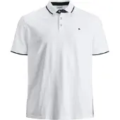 Jack & Jones Plus Size Effen Polo Shirt EU6XL US4XL Wit
