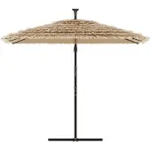 vidaXL Parasol met stalen paal 246x246x230 cm wit