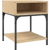 vidaXL Nachtkastje 40x41x50 cm bewerkt hout sonoma eikenkleurig