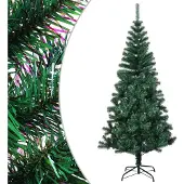 vidaXL Kunstkerstboom met iriserende uiteinden 120 cm PVC groen