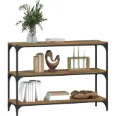 vidaXL Boekenkast 100x33x70,5 cm bewerkt hout en staal gerookt eiken