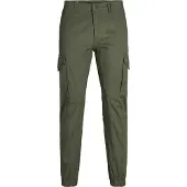 Jack & jones Plus Cargobroek 'Paul' donkergroen