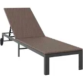 vidaXL Ligstoel 3 st poly rattan Bruin