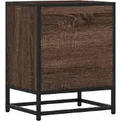 vidaXL Nachtkastje 40x31x50 cm bewerkt hout en metaal bruin eikenkleur