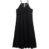 Superdry Ibiza Maxi-jurk met Spaghettibandjes Black Grootte: 36