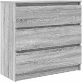 vidaXL Dressoir 80x35x76 cm spaanplaat grijs sonoma