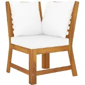 vidaXL Tuinbank met crèmekleurig kussen 114,5 cm massief acaciahout