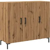 vidaXL Dressoir 90x34x80 cm bewerkt hout artisanaal eikenkleurig