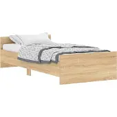 vidaXL Bedframe zonder matras hout sonoma eikenkleurig 100x200 cm