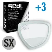 Seac Sub X Eagle Left Prescription Lens Transparant +3.00