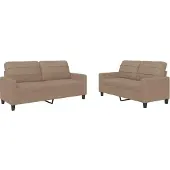 vidaXL 2-delige Loungeset met kussens kunstleer cappuccino