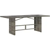 vidaXL 9-delige Bistroset met kussens poly rattan grijs