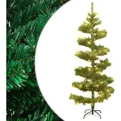 vidaXL Kunstkerstboom met verlichting en standaard 180 cm PVC groen