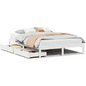 vidaXL Bedframe zonder matras massief grenenhout wit 120x200 cm