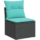 vidaXL 6-delige Loungeset met kussens poly rattan acacia bruin