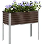 vidaXL Plantenbak Bruin 100x45x90 cm Staal