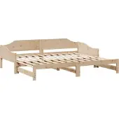 vidaXL Slaapbank met onderschuifbed 90x190 cm massief grenenhout wit