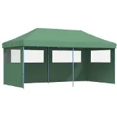 vidaXL Partytent inklapbaar pop-up met 3 zijwanden groen
