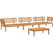 vidaXL 4-delige Loungeset pallet massief acaciahout