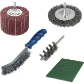 Wolfcraft - Metaalbewerking Set 5 delig - Roestverwijderaar - Gereedschap voor roest verwijderen - 5641000
