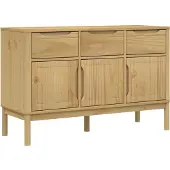 vidaXL Dressoir FLORO 114x43x74 cm massief grenenhout wasbruin