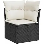 vidaXL 6-delige Loungeset met kussens poly rattan zwart