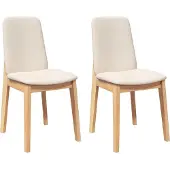 vidaXL Eetkamerstoelen met kussens 2 st massief hout rubber