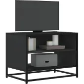vidaXL Tv-meubel 61x40x46 cm bewerkt hout en metaal zwart