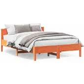 vidaXL Bedframe zonder matras massief grenenhout wasbruin 140x200 cm
