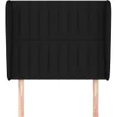 vidaXL Hoofdbord met randen 93x23x118/128 cm stof zwart