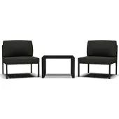 vidaXL 3-delige Loungeset met kussens aluminium antracietkleurig