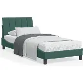 vidaXL Bedframe zonder matras "Hanko" 90x200 cm fluweel donkergroen