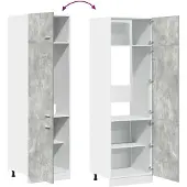 vidaXL Ombouwkast voor koelkast Lyon 60x57x207 cm bewerkt hout betongrijs