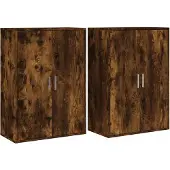 vidaXL Dressoirs 2 st 60x31x84 cm bewerkt hout gerookt eikenkleurig