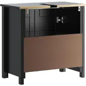 vidaXL Wastafelkast BERG 60x34x59 cm massief grenenhout zwart