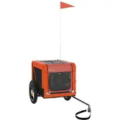 vidaXL Hondenfietstrailer oxford stof en ijzer oranje en zwart