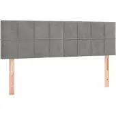 vidaXL Hoofdborden 160x5x78/88 cm fluweel lichtgrijs