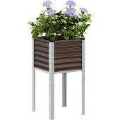 vidaXL Plantenbak Bruin 45x45x88 cm Staal