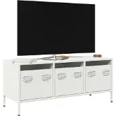 vidaXL Tv-meubel 101,5x39x43,5 cm koudgewalst staal wit